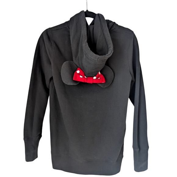 Disney Parks Minnie Mouse Hooded Sweatshirt Women’s Medium Black Graphic - Picture 2 of 5